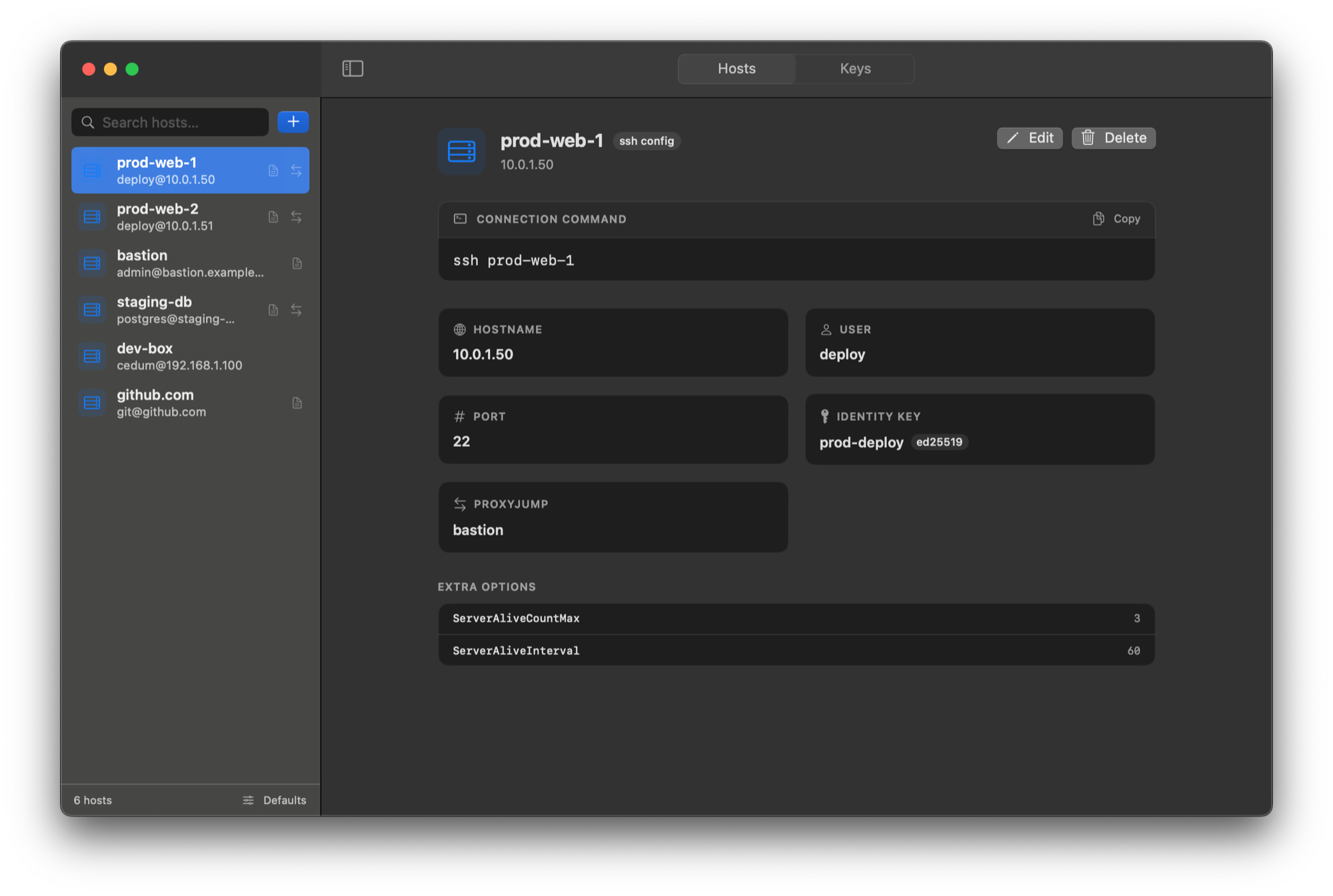 Hhssh SSHVault — SSH Config & Keys Manager for macOS